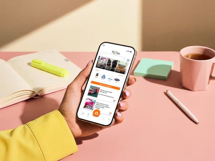 Retail ordering app on a designer's desk