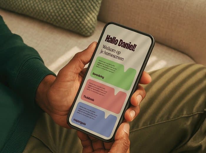 Community app greeting screen