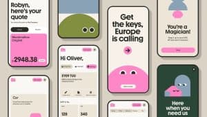 A set of finished app screens