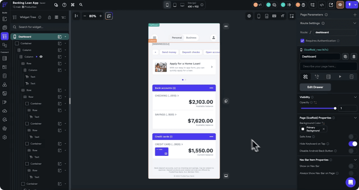 The AppVerticals builder with a live phone preview