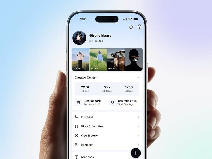 The launched app running on a phone
